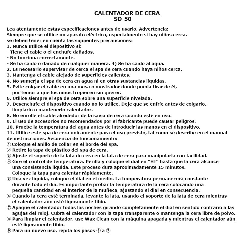 CALENTADOR DE CERA
